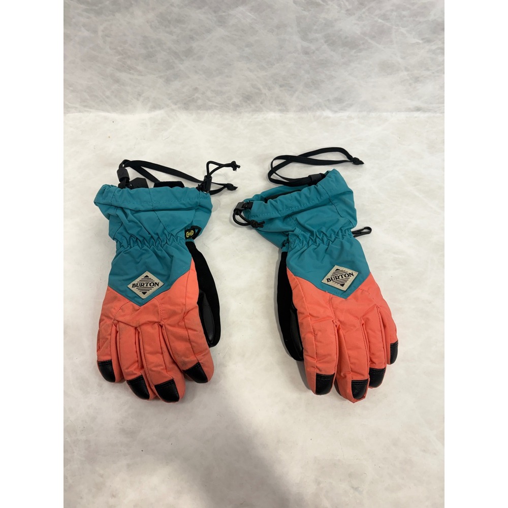 Burton Youth Profile Glove Teal Coral Orange Snowboard Ski Gloves Size S 15187